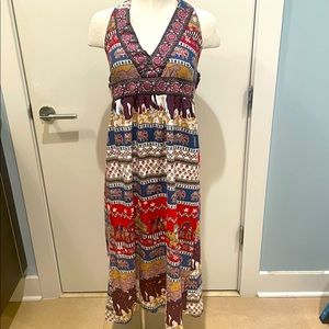 Boho halter dress with beads